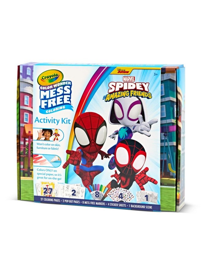 Crayola مجموعة كرايولا كولور وندر سبايدي وأصدقائه المذهلين، تلوين بدون فوضى، صفحات تلوين سبايدرمان وملصقات، لعبة سبايدرمان، هدية للأطفال - Image 4