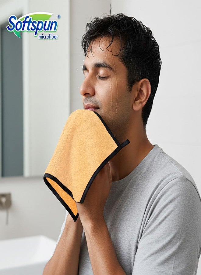 SOFTSPUN Microfiber Hand & Face Wipes 280 GSM 20x30 Cms, 4 Piece Towel Set, (Beige Colour) Super Soft & Silky for Hand, Face and Body - Hypoallergenic Sensitive Skin Wipes & Washcloths.… - Image 5