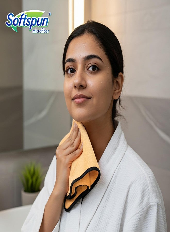 SOFTSPUN Microfiber Hand & Face Wipes 280 GSM 20x30 Cms, 4 Piece Towel Set, (Beige Colour) Super Soft & Silky for Hand, Face and Body - Hypoallergenic Sensitive Skin Wipes & Washcloths.… - Image 2