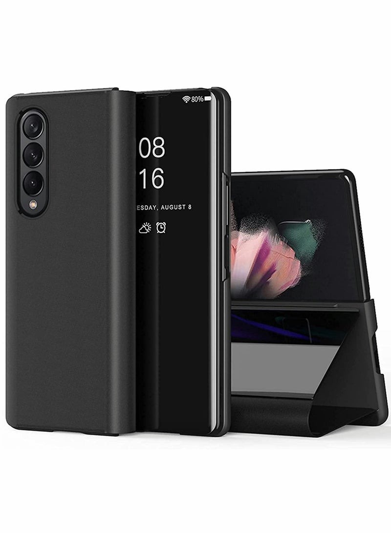KASTWAVE Case for Samsung Z Fold 3 Cover, Plating Mirror Makeup Phone Case Flip Shockproof Cover - Image 1