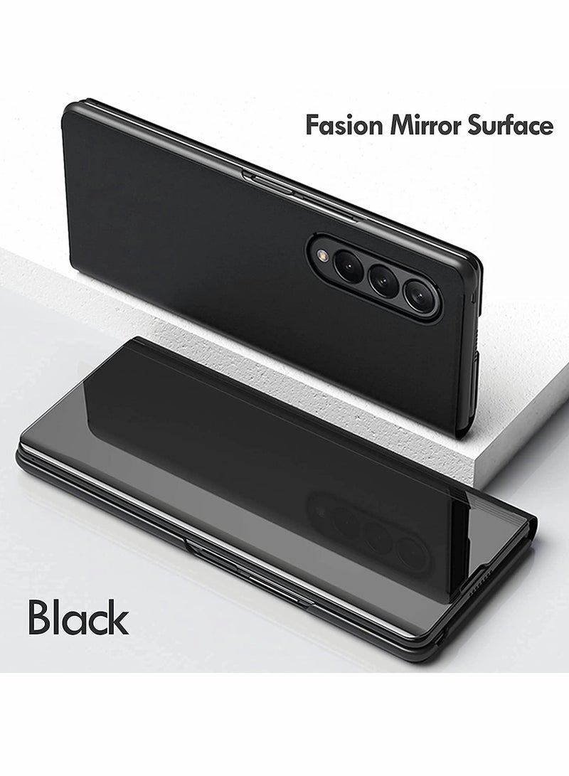 KASTWAVE Case for Samsung Z Fold 3 Cover, Plating Mirror Makeup Phone Case Flip Shockproof Cover - Image 2