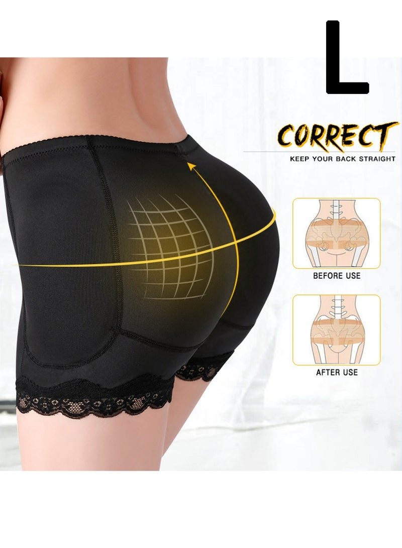 LLASIDO Hip Enhancer Shapewear for Women Hip Dips Control Panties Lace Trim Butt Lifter Fake Butt Seamless Padded Underwear Compression (L) - Image 1