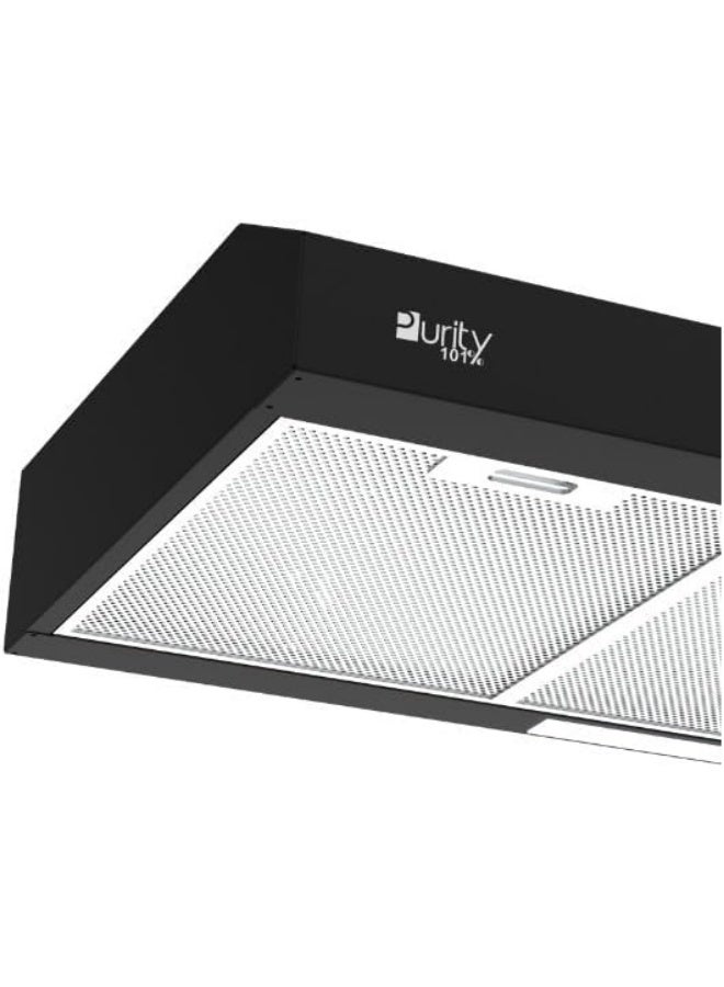 بيورتي شفاط للتركيب على الحائط من بيورتي 101، شفاط بوتاجاز 90 سم بقوة شفط تصل إلى 450 متر مكعب/ساعة، PTSLIM (اسود) - Image 3