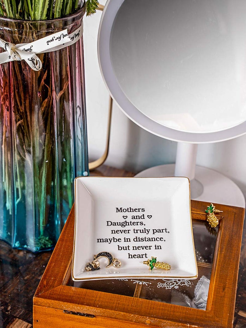 Ueerdand Gift for Mom from Daughter, Mother's Day, Christmas, Thanksgiving, Birthday Gift for Mother and Daughter Ceramic Ring Dish Decorative Jewelry Tray - Image 4