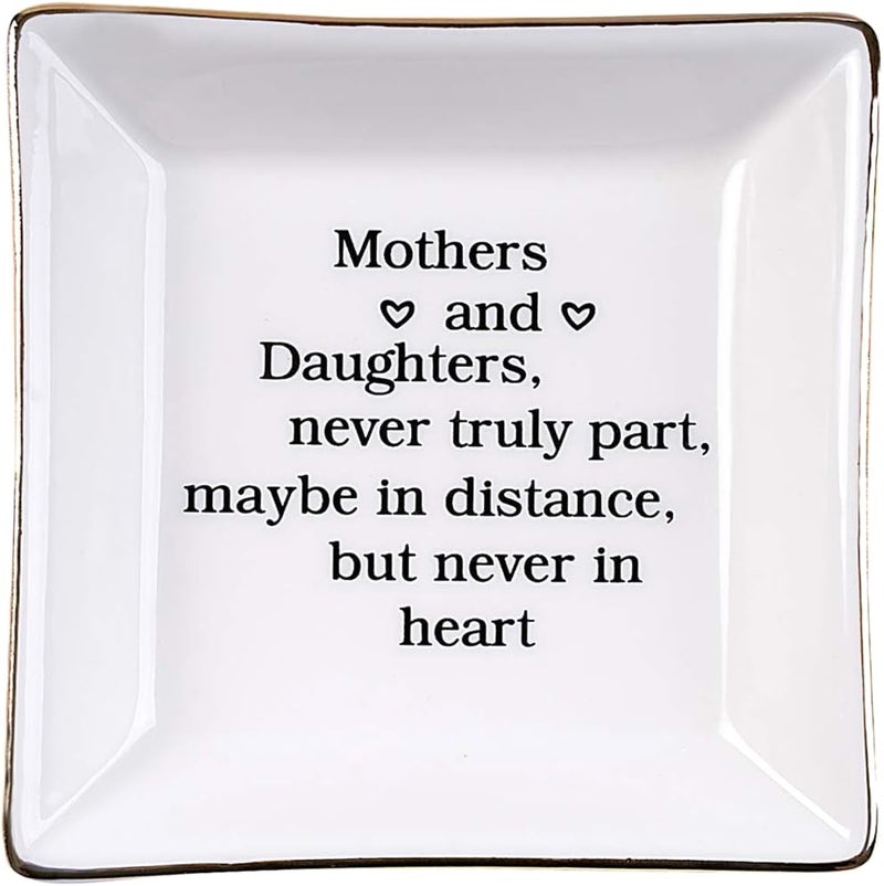 Ueerdand Gift for Mom from Daughter, Mother's Day, Christmas, Thanksgiving, Birthday Gift for Mother and Daughter Ceramic Ring Dish Decorative Jewelry Tray - Image 1