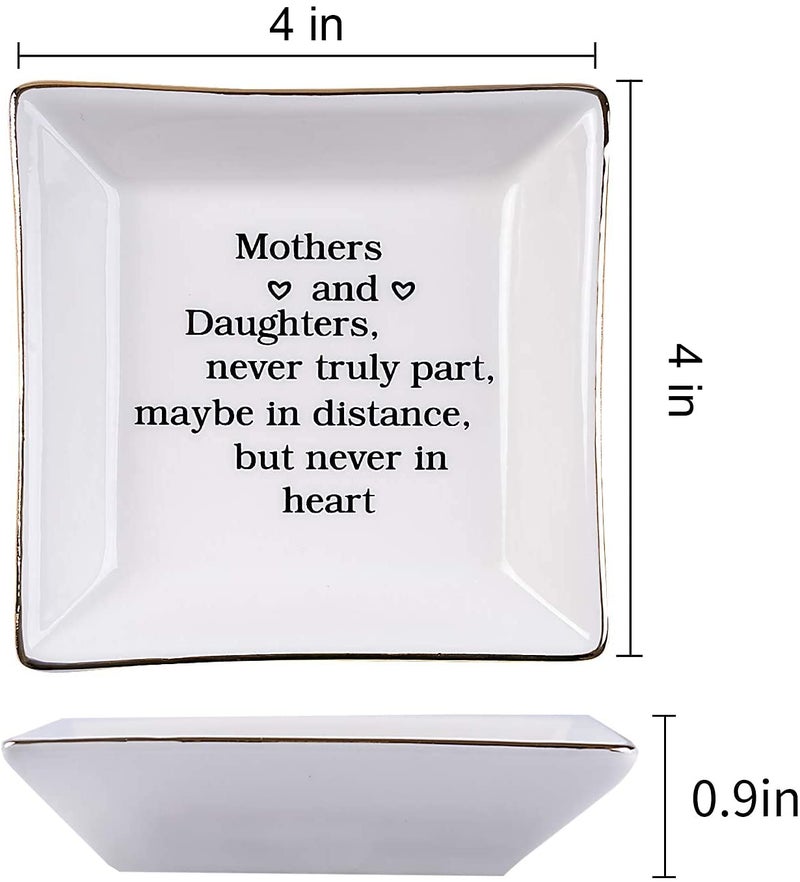 Ueerdand Gift for Mom from Daughter, Mother's Day, Christmas, Thanksgiving, Birthday Gift for Mother and Daughter Ceramic Ring Dish Decorative Jewelry Tray - Image 2