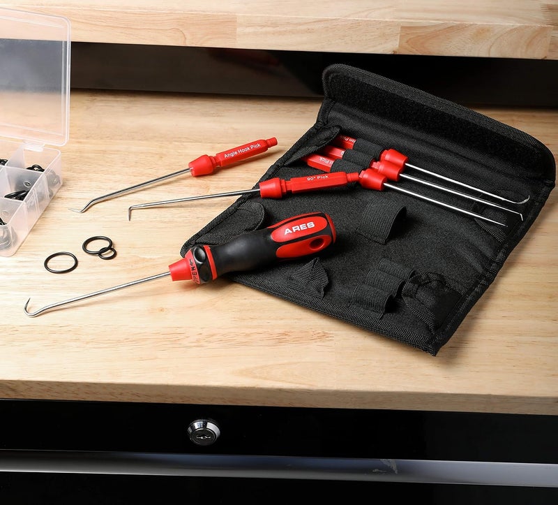 ARES 70255 - Interchangeable Hook and Pick Set - 6-Piece Set Includes Convenient Storage Pouch - Chrome Vanadium Steel Shafts - Easily Remove Hoses, Gaskets and More - Image 5