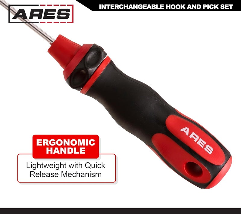 ARES 70255 - Interchangeable Hook and Pick Set - 6-Piece Set Includes Convenient Storage Pouch - Chrome Vanadium Steel Shafts - Easily Remove Hoses, Gaskets and More - Image 4