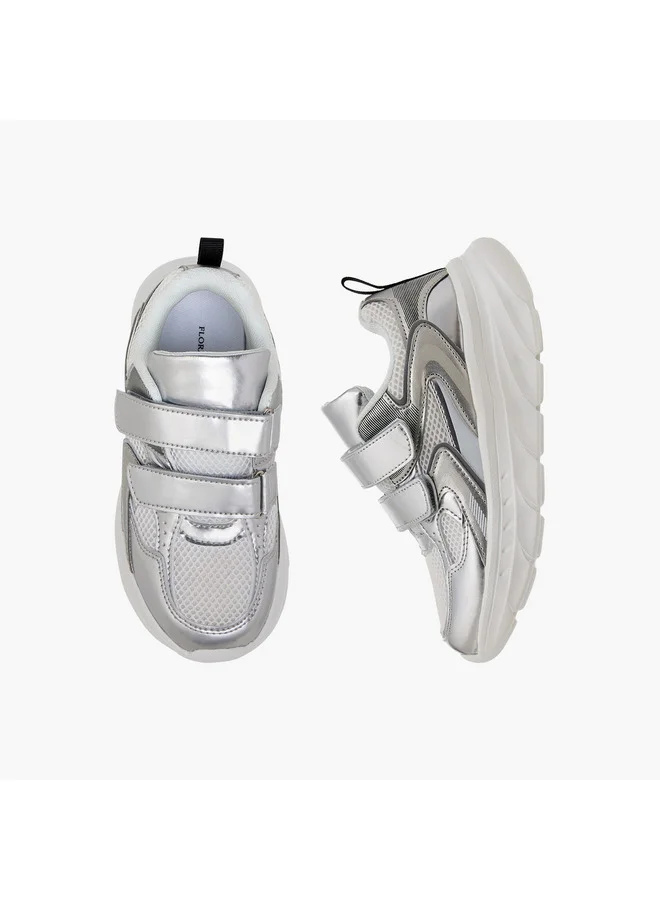 فلورا بيلا من شو إكسبرس Girls Panelled Sneakers with Hook and Loop Closure