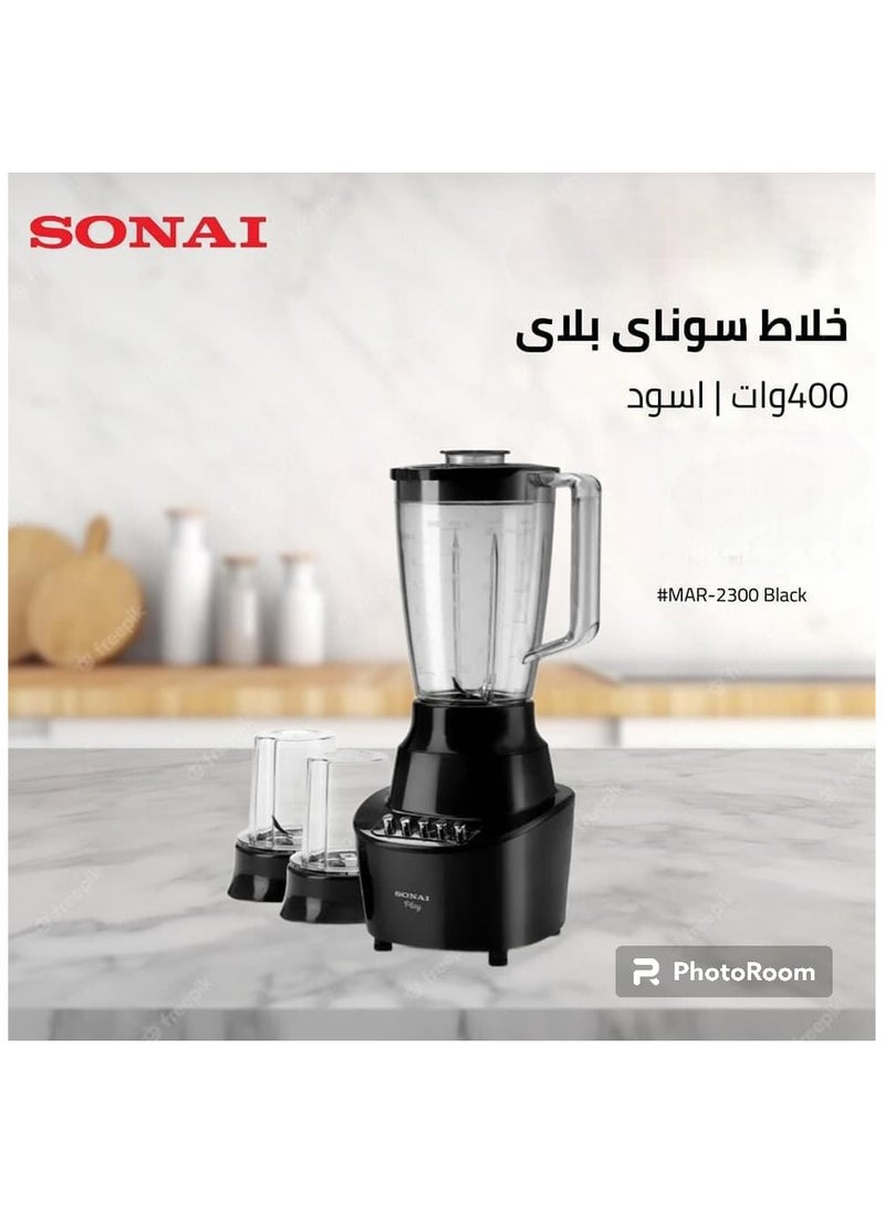 سوناي خلاط سوناي 400 وات ،سعة 1.5 لتر، اسود - MAR-2300  - Image 1