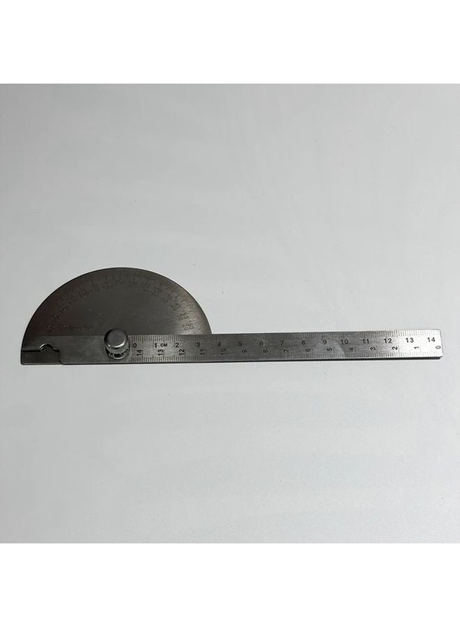 Solid Stainless Steel Angle Gauge 180 Degree Protractor Ruler 5 51 Inch - Image 1