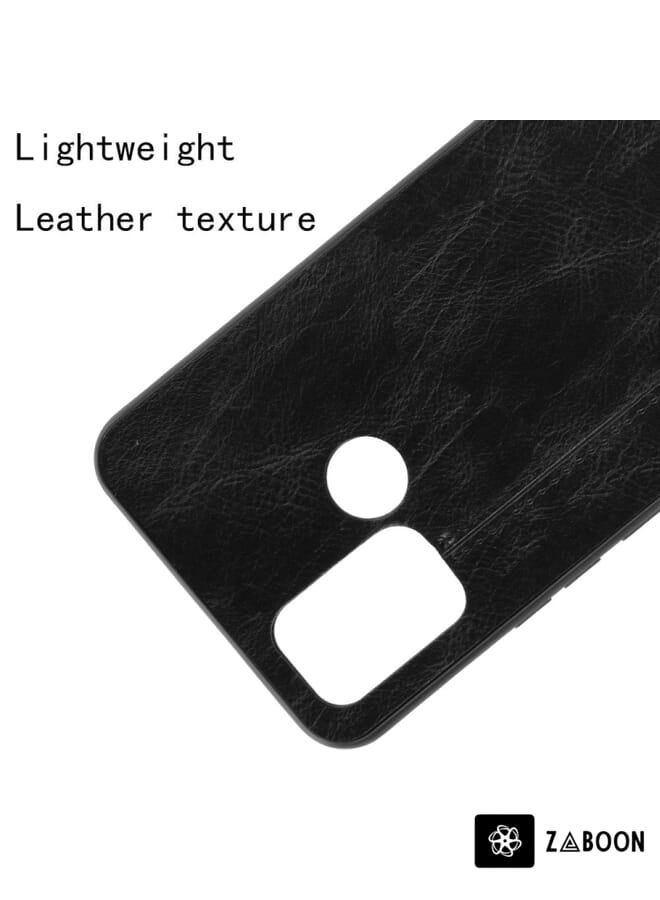 Zaboon Protective Case Cover For OPPO Realme C17/Realme 7i Shockproof Sewing Cow Pattern Skin PC + PU + TPU Case - Image 3