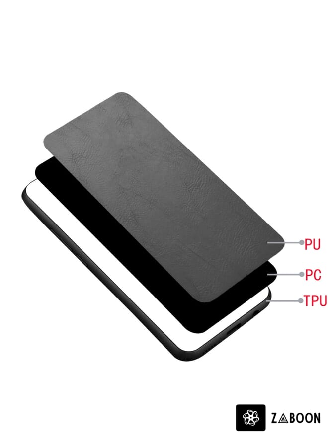 Zaboon Protective Case Cover For OPPO Realme C17/Realme 7i Shockproof Sewing Cow Pattern Skin PC + PU + TPU Case - Image 4