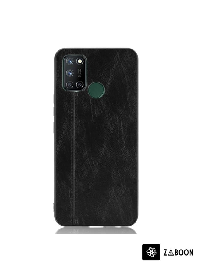 Zaboon Protective Case Cover For OPPO Realme C17/Realme 7i Shockproof Sewing Cow Pattern Skin PC + PU + TPU Case - Image 1