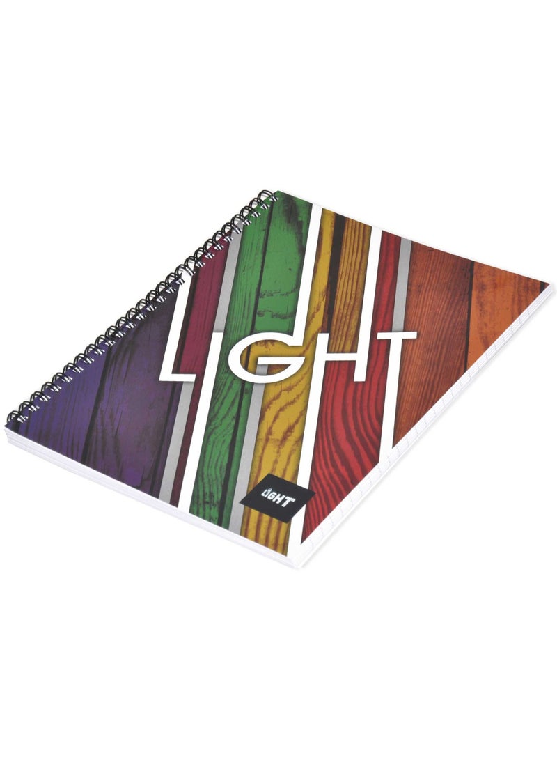 FIS LIGHT Pack of 10  Spiral Soft Cover Notebook, Single Line, 9X7 Inches (22.86 X 20.32 CM), 100 Sheets -LINB971603S - Image 4