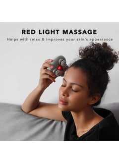 Breo Portable Mini Scalp Massager – IPX7 Waterproof Rechargeable Head Massager for Scalp Relax, Stress Relief Tool with Bamboo Wood Charging Base, Removable Massage Nodes (Silver with Base)  - Image 3