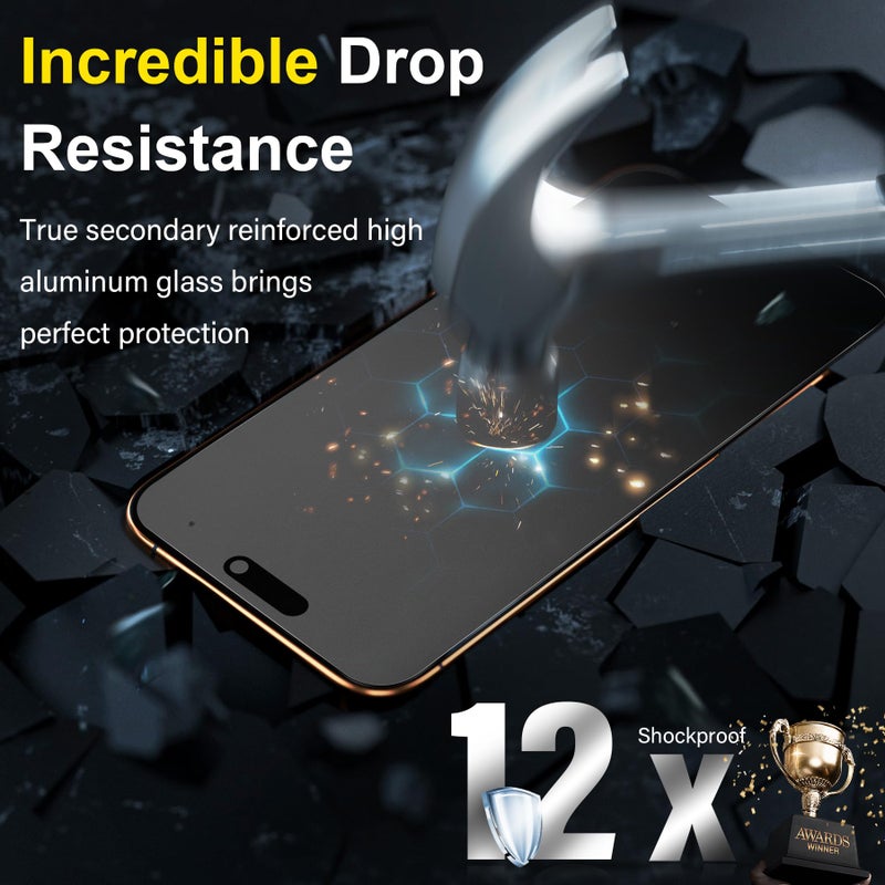 YWXTW 2 Pack for iPhone 17 Pro Max Matte Screen Protector 6.9 Inch+1 Set Camera Lens Protector, [1S Pull-Out] Anti Glare Anti Fingerprint 17 Pro Max Glass Screen Protector, Bubble Free, Smooth as Silk - Image 4