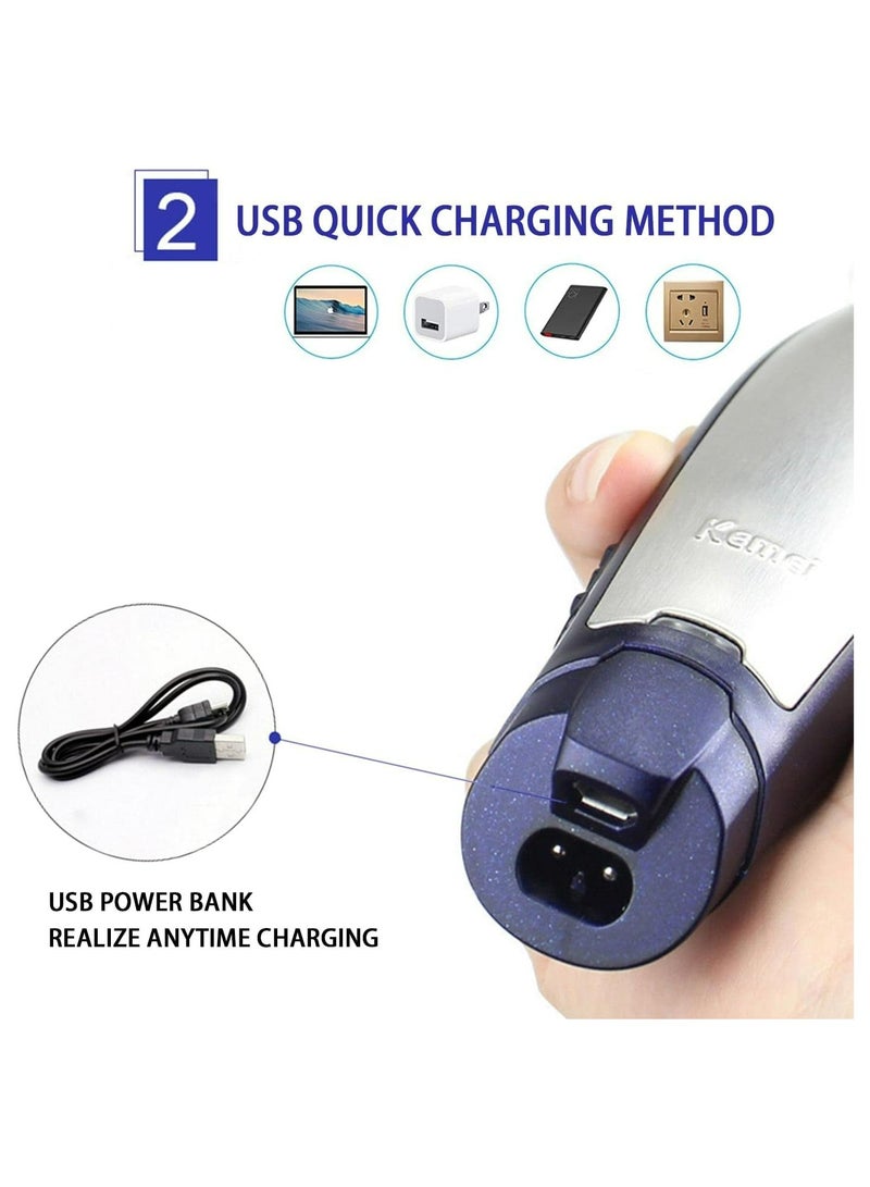 ماكينة قص الشعر للرجال ماكينة قص الشعر ذاتية التنصت مقاومة للماء وقابلة لإعادة الشحن عبر USB - Image 3