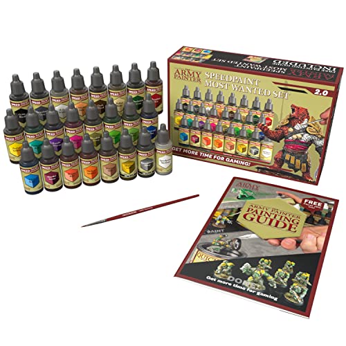 The Army Painter Speedpaint 2.0 Most Wanted Paint Set Combo, Acrylic Contrast Paint Set with 24 Dropper Bottles of 18ml and 2 brushes, For Miniature Painting - Image 2