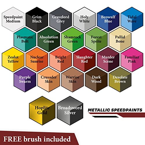 The Army Painter Speedpaint 2.0 Most Wanted Paint Set Combo, Acrylic Contrast Paint Set with 24 Dropper Bottles of 18ml and 2 brushes, For Miniature Painting - Image 3