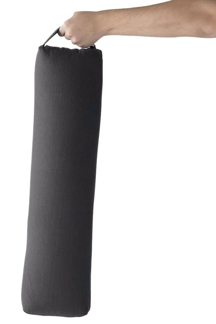 HALFMOON Cotton Prana Bolster – Charcoal | Rectangular Cotton Bolster for Soulful Spine Opening & Breath Support - Image 1