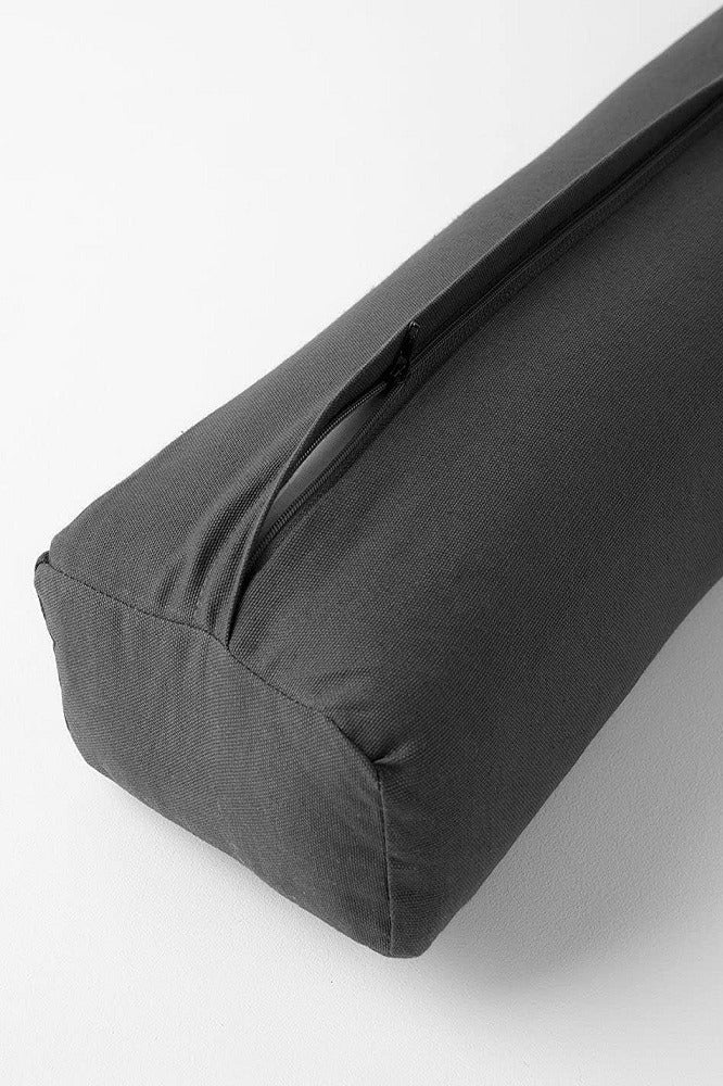 HALFMOON Cotton Prana Bolster – Charcoal | Rectangular Cotton Bolster for Soulful Spine Opening & Breath Support - Image 2