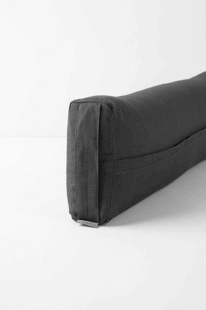 HALFMOON Cotton Prana Bolster – Charcoal | Rectangular Cotton Bolster for Soulful Spine Opening & Breath Support - Image 3