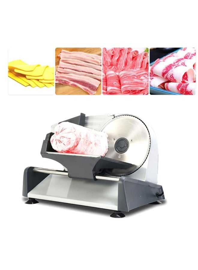 Electric Stainless Steel Food Slicer, Removable 7.5" Stainless Steel Blade, Adjustable Thickness Function, Easy-to-Clean Design, Cuts Meat, Bread & Cheese, Ideal for Home Use - Image 2