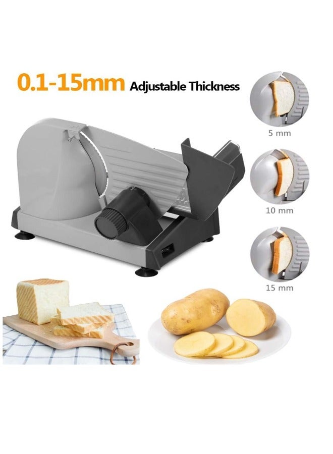 Electric Stainless Steel Food Slicer, Removable 7.5" Stainless Steel Blade, Adjustable Thickness Function, Easy-to-Clean Design, Cuts Meat, Bread & Cheese, Ideal for Home Use - Image 5