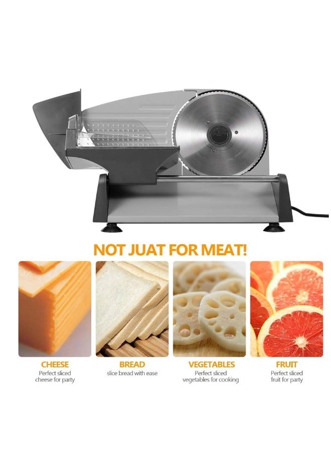 Electric Stainless Steel Food Slicer, Removable 7.5" Stainless Steel Blade, Adjustable Thickness Function, Easy-to-Clean Design, Cuts Meat, Bread & Cheese, Ideal for Home Use - Image 4