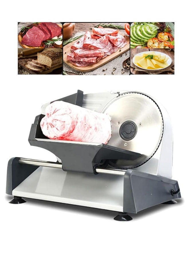 Electric Stainless Steel Food Slicer, Removable 7.5" Stainless Steel Blade, Adjustable Thickness Function, Easy-to-Clean Design, Cuts Meat, Bread & Cheese, Ideal for Home Use - Image 3