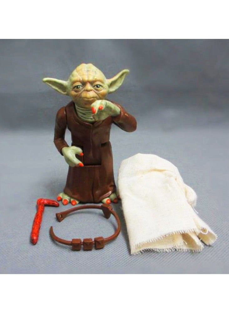 OCTOBER Star Wars 7 Master Yoda 12CM Real Clothes Action Figure Model Ornaments  - Image 3