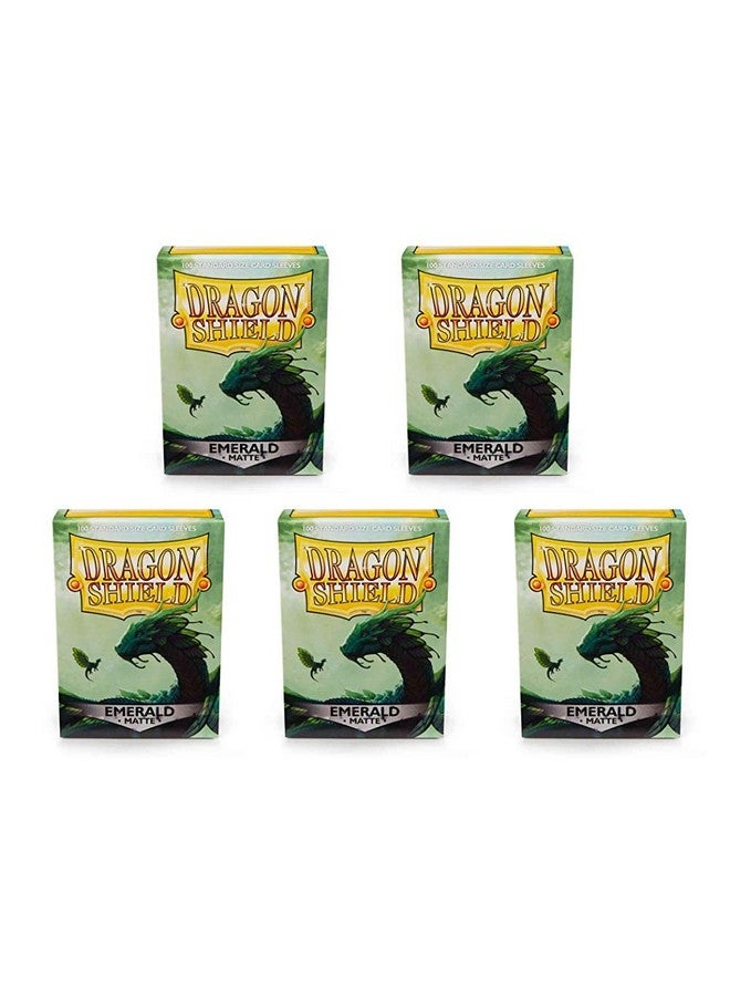 dragon shield 5 Packs Dragon Shield Matte Emerald Standard Size 100 ct Card Sleeves Value Bundle! - Image 1