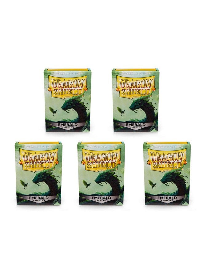 dragon shield 5 Packs Dragon Shield Matte Emerald Standard Size 100 ct Card Sleeves Value Bundle! - Image 2