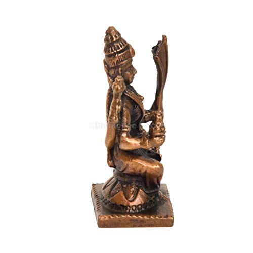 Bhimonee Decor 2.25-Inch Handmade Copper Rajarajeshwari Idol – Patina Antique Finish - Image 3