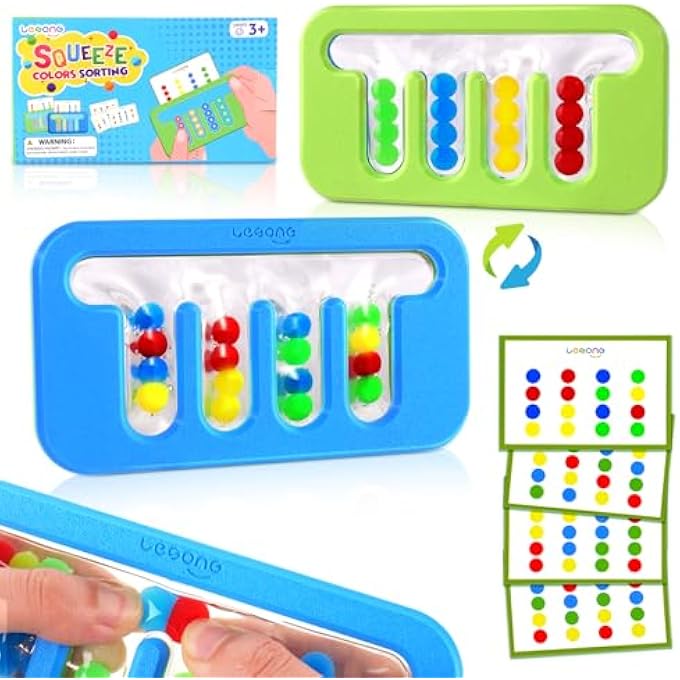 LESONG Squishy Sensory Fidget Toys for Kids: Quiet Fidgets for Toddlers Children Autism Calming, Anxiety Stress for Classroom Office Travel, Color Sorting Fine Motor Skills Montessori Toys for Proschool - Image 1