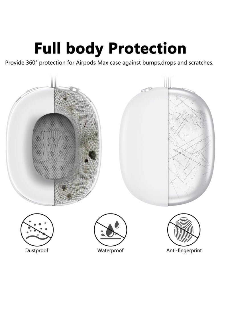 Mmmon - Silicone Case Cover for AirPods Max Headphones,Anti-Scratch Ear Pad Case Cover/Ear Cups Cover/Headband Cover for AirPods Max,Accessories Soft Silicone Skin Protector for Apple AirPods Max(White) - Image 1