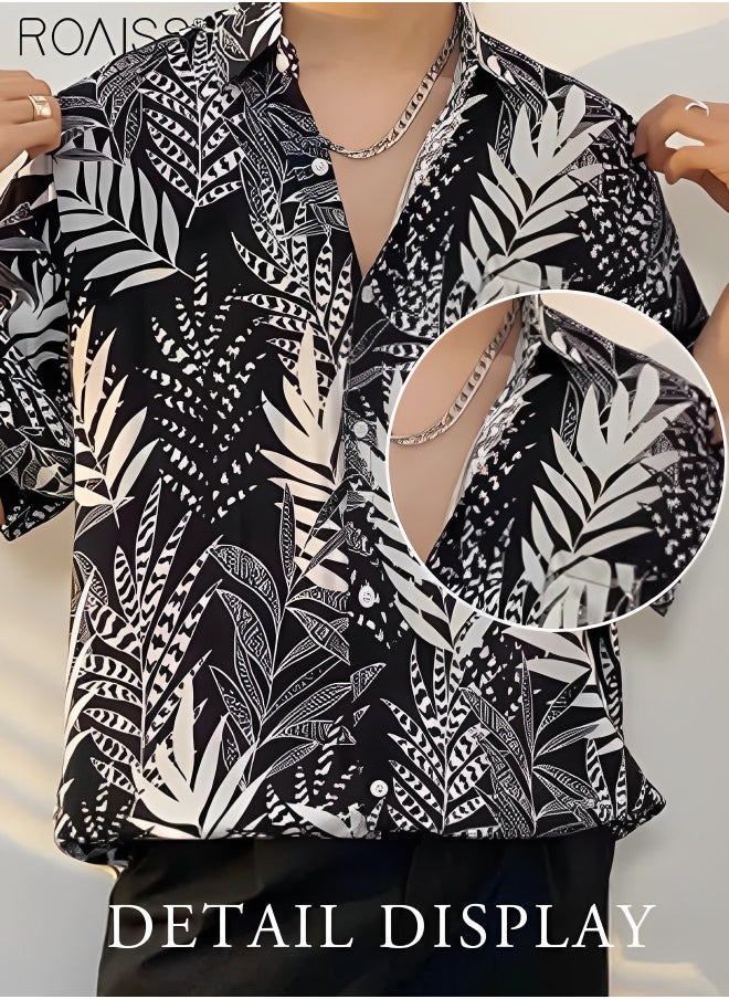 Men's Hawaiian Printed Vacation Shirt Lightweight And Stylish Loose Fitting Lapel Short Sleeved Top Button Open Close Beach Cardigan - pzsku/ZA856E9EF78AB2C6B9B66Z/45/_/1704186834/0f109795-3978-427d-9313-41c0b8d7493b