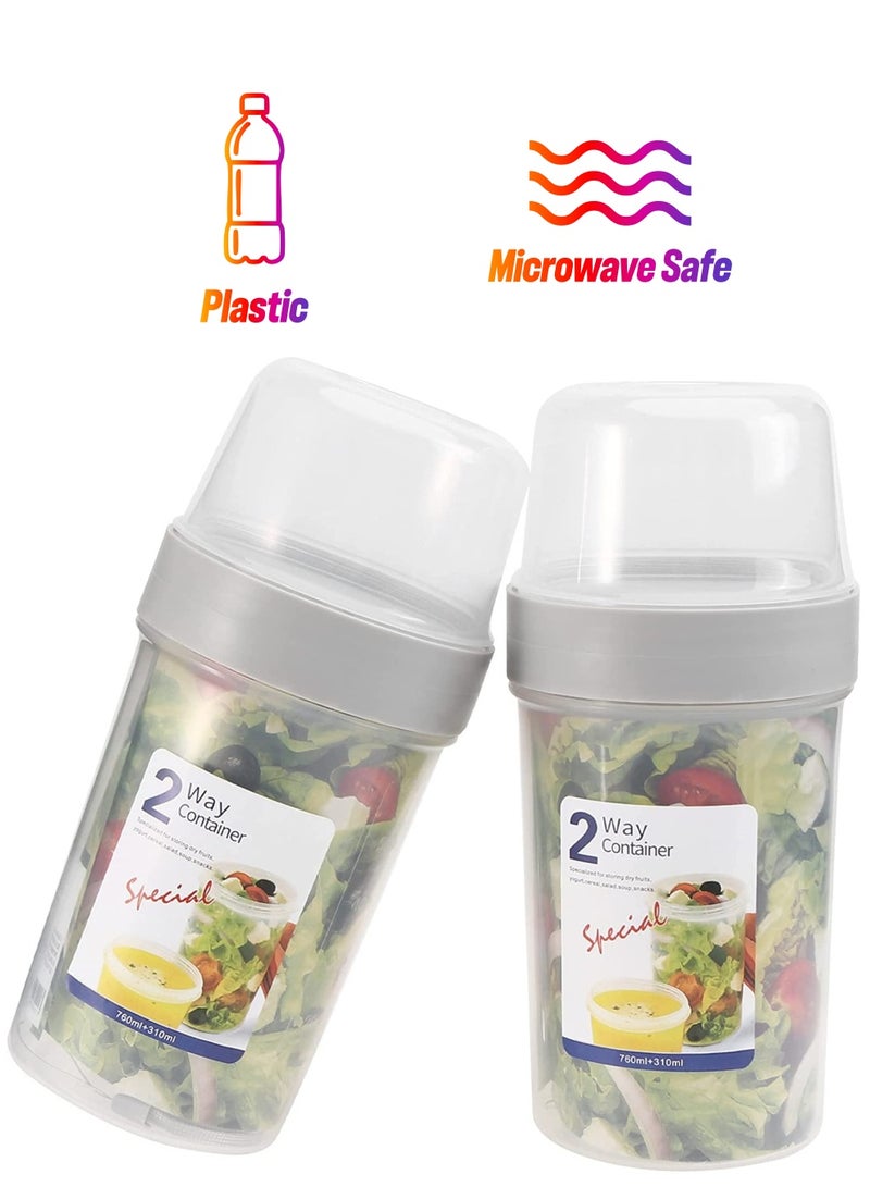SYOSI Cereal and Milk Container on the Go Double Layer Hiking Food Container Snack Cup Camping and RV Storage and Organization Crunch Cup Yogurt Container - Image 1
