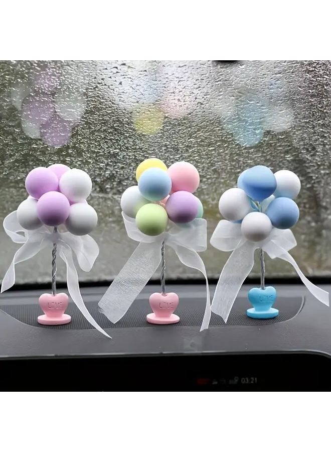 Macaron Blue And White Car Dashboard Decoration Shaking Head Balloon Non Electric Wireless Ornament - Image 4