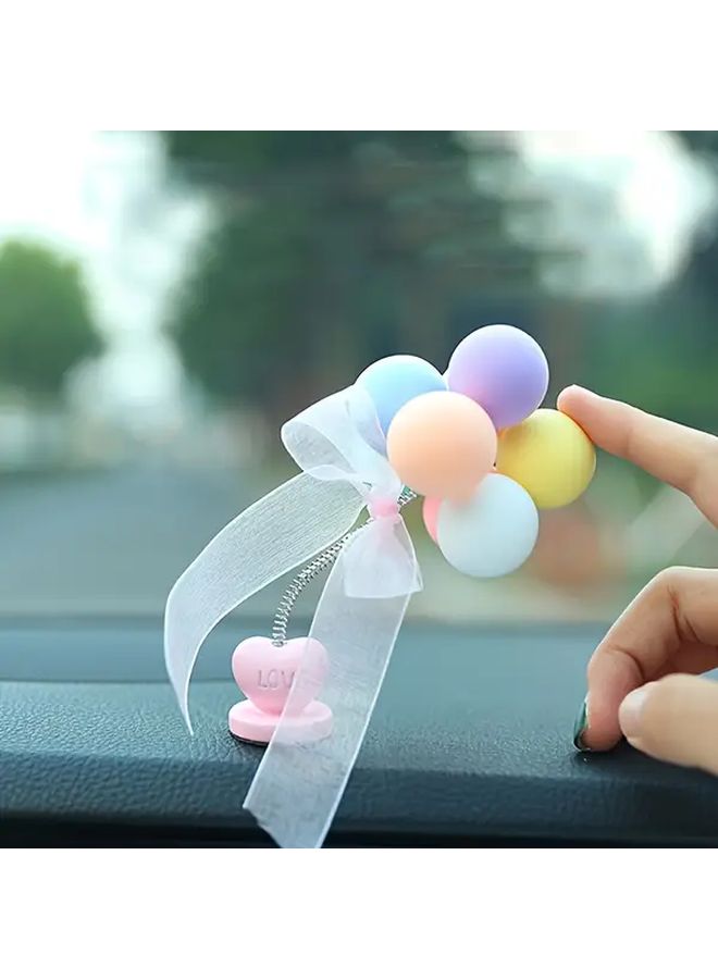 Macaron Blue And White Car Dashboard Decoration Shaking Head Balloon Non Electric Wireless Ornament - Image 5