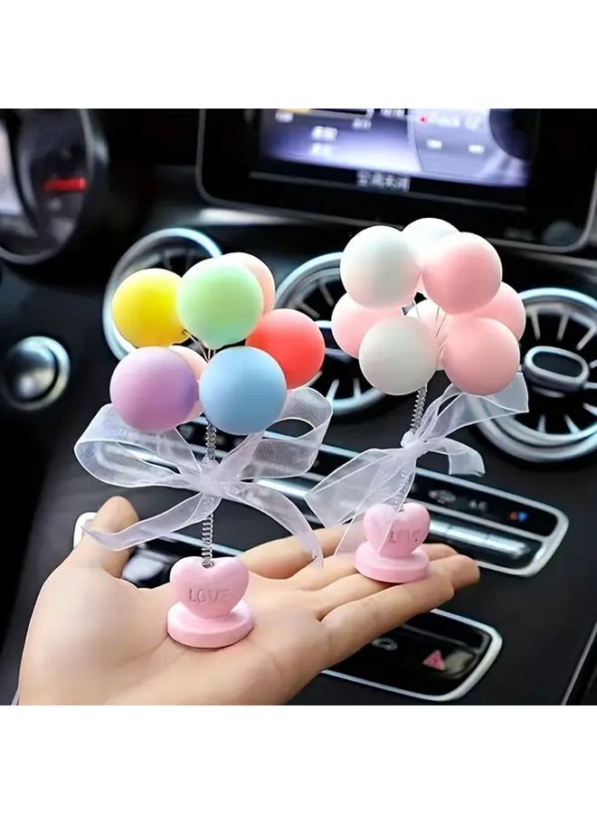 Macaron Blue And White Car Dashboard Decoration Shaking Head Balloon Non Electric Wireless Ornament - Image 3
