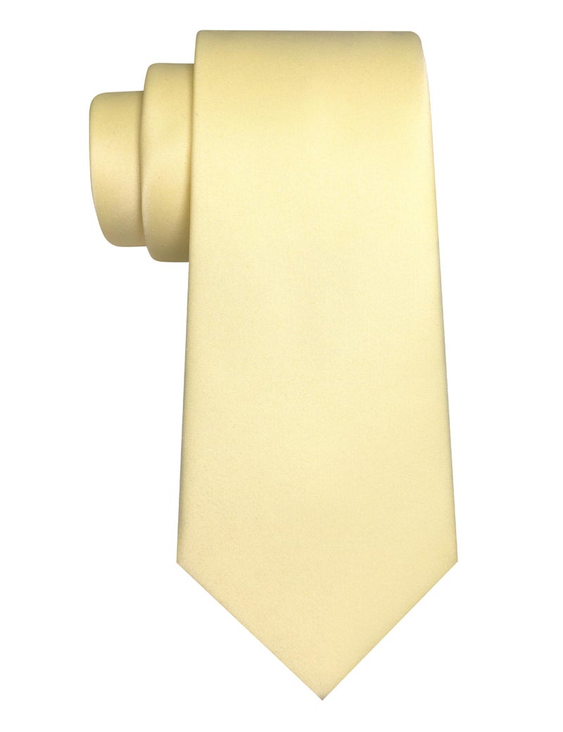 JEMYGINS Light Yellow Tie Mens Necktie for Wedding and Business(8cm) - Image 4