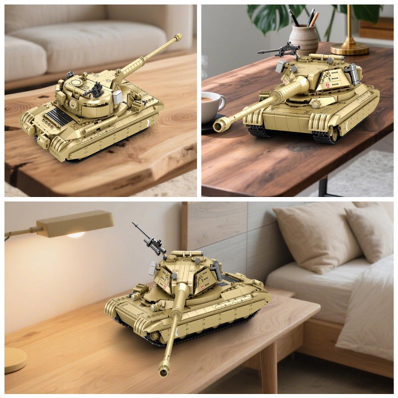 Reobrix 60TP Tank Building Set 77036, World of Tanks Authorized Products 1128 PCS, 1:28 Scale Tank Model Kit, Army Tanks Toy Building Kit for Military Fans, Birthday Gifts Ideal for Adults Boys 8-14 - Image 3