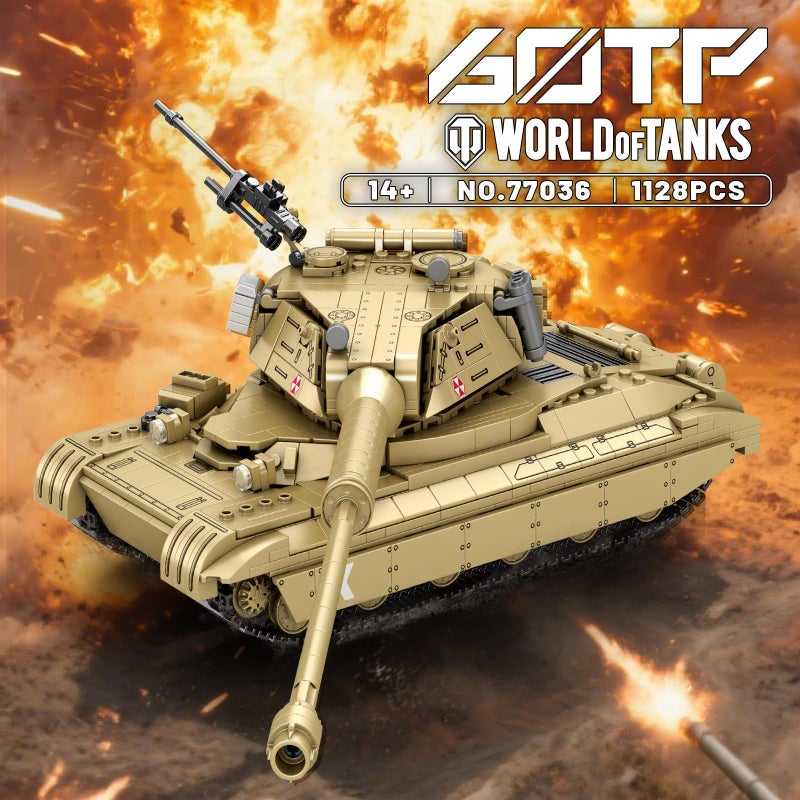 Reobrix 60TP Tank Building Set 77036, World of Tanks Authorized Products 1128 PCS, 1:28 Scale Tank Model Kit, Army Tanks Toy Building Kit for Military Fans, Birthday Gifts Ideal for Adults Boys 8-14 - Image 2
