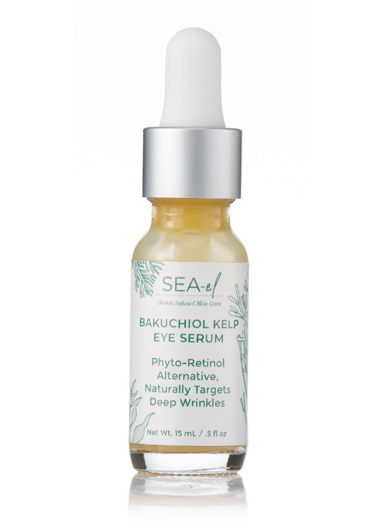 Sea-El Sea-el Bakuchiol Kelp Eye Serum Plant-Based Skincare Naturally Boosts Under Eye Glow Targets Deep Wrinkles & Supports Smooth Skin - Retinol Alternative for Women or Men, Vegan - .5 oz 