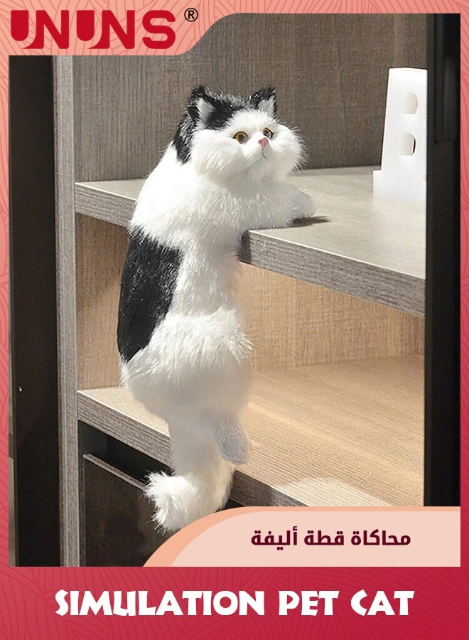 UNUNS Simulation Cat Decoration Toy,Hanging Realistic Cat Plush Toy,Lifelike Real Cat Size Companion Pet,Cat - Image 1