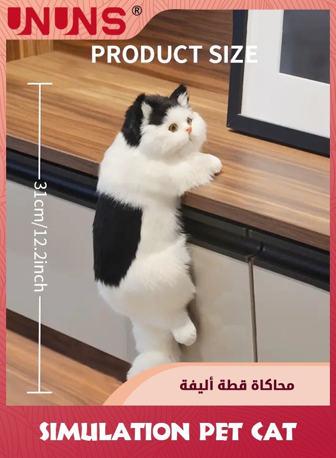UNUNS Simulation Cat Decoration Toy,Hanging Realistic Cat Plush Toy,Lifelike Real Cat Size Companion Pet,Cat - Image 3
