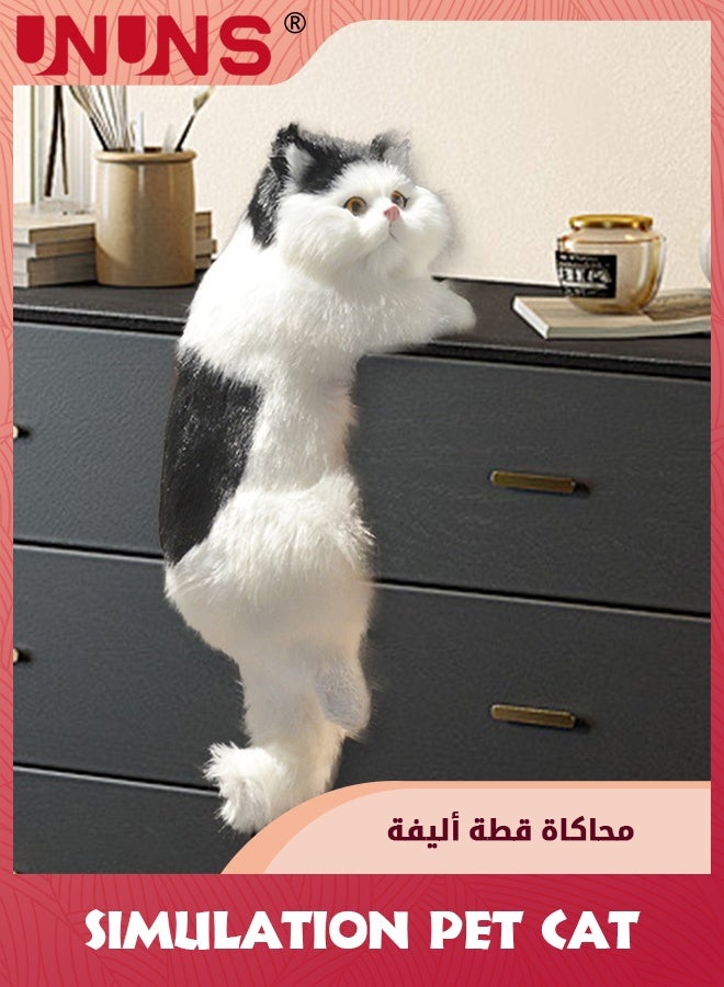 UNUNS Simulation Cat Decoration Toy,Hanging Realistic Cat Plush Toy,Lifelike Real Cat Size Companion Pet,Cat - Image 2