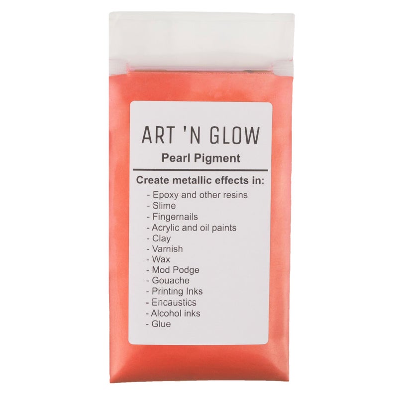 Art 'N Glow Mica Pearl Pigment Powder - 25 Grams - Fine Pearl Pigment for Epoxy Resin - Great Choice for Creatives - Acrylic Paints - Art Crafts - Bath Bomb - 10+ Colors Available - (Red) - Image 1